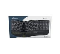 MediaRange Wired Ergonomic Multimedia Keyboard Black - MROS120-UK