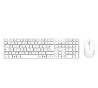 MediaRange Wired Keyboard and Mouse Set, QWERTZ (DE/at) T1, Full Format with Numeric Keypad and Function Keys, 3-Button Mouse with Scroll Wheel, 1,200 DPI, Symmetrical, 1.5 m Cable, White