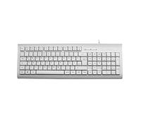 MEDIARANGE Wired Keyboard with Chip Card Terminal, German QWERTZ Layout, PC Keyboard with Plug & Play USB 2.0 Connection, Splashproof and Height-Adjustable, Colour White