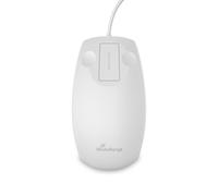 MediaRange Wired Optical 2-Button Hygiene Mouse with Touch Scroll, 1,000 DPI, IP68 Protection Class (Water and Dust Protected), Symmetrical, 1.5 m Cable, White