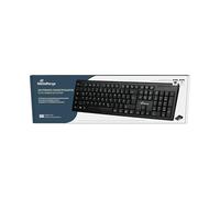 MediaRange Wireless Wireless Keyboard with 105 Keys, QWERTY (GR) Layout, PC Keyboard Set with Wireless USB 2.0 Nano Receiver, 10 m Transmission Range, Splash-proof & Height-Adjustable, Black