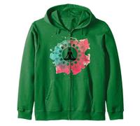 Mediation Lotus Seat, Lotus Flower, Namaste Geometry Zip Hoodie