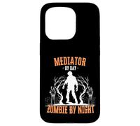 Mediator by Day Zombie by Night Funny Halloween Creepy Scary Case for iPhone 15 Pro