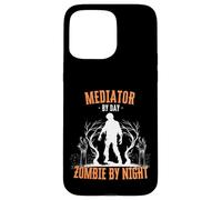 Mediator by Day Zombie by Night Funny Halloween Creepy Scary Case for iPhone 15 Pro Max
