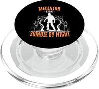 Mediator by Day Zombie by Night Funny Halloween Creepy Scary PopSockets PopGrip for MagSafe