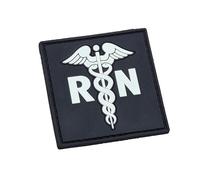 Medic Caduceus Registered Nurse RN Medical PVC Patch Compatible with Velcro for Hats, Tactical, Molle Accessories Military, Backpack, Backpacks