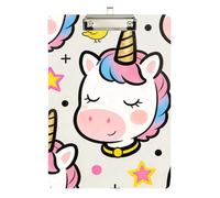 Medic clipboard Cute Cartoon White Rainbow Unicorns Hard Board for Nursing Student Trade Quest Size 9 x 12.5 Tabla para escribir