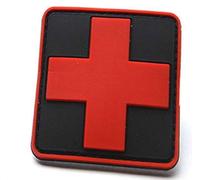 Medic Cross Red Black PVC Airsoft Morale Patch