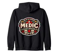 Medic Day Of The Dead Día De Los Muertos Healer & Protector Zip Hoodie