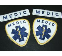 Medic Iron-ON Patch Set -Star of Life Ambulance EMT/EMS - 4 Badges / Iron or Sew On
