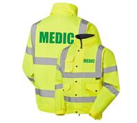 Medic Yellow Hi Vis Bomber Jacket Reflective, Waterproof, Medical, Conforms to EN20471 Class 3, High Visibility, By Brook Hi Vis, XXLarge