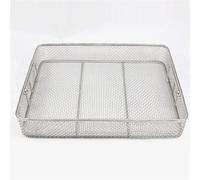 Medical 304 Stainless Steel Disinfection Basket, Instrument Tray and Mesh Perforated Baskets Sterilization Tray with Retractable Handle,for Opthalmic Ent, WWFKWEMK, 45 * 35 * 7cm