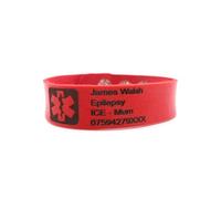 Medical Alert Bracelet - Adjustable Length - Choice of Colours - Dual Sided - Personalised Engraved