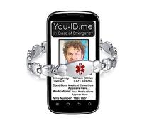 Medical Alert Bracelet for Women, Ladies Emergency Medical Bracelet. Unique Updateable QR Code. Carry ALL Your Vital ID and Information (Large 21.5cm)