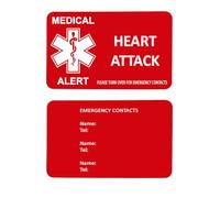 Medical Alert Card in Red Lightweight Aluminium with Custom Emergency Contact Info - Ideal for Wallet/Purse/Card Holder - Laser Etched with Your Custom Details (Design Heart)