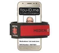 Medical Alert Card, Medical Identity Band, Emergency ID, 2 Items, Plastic Wallet Card for SOS ICE, Any Medical Condition, Store Name Contacts Medications and More (Red)