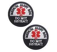 Medical Alert Do Not Distract Service Dog Patch Hook and Loop Tactical Morale Applique Fastener Military Embroidered Patch 2Pcs (Color 8)
