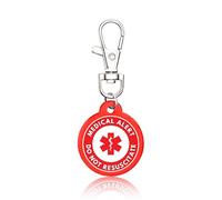 Medical Alert Keychain Tag - Emergency ID for Men, Women & Kids - Clip-On Medical ID Keychain for Keys, Backpack or Purse (Do Not Resuscitate (DNR))