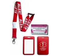 Medical Alert Lanyard with Matching Enclosed Card Holder & Medical Awareness Card (C.O.P.D)