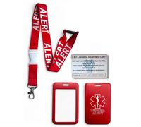 Medical Alert Lanyard with Matching Enclosed Card Holder & Medical Awareness Card (CRPS)