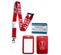 Medical Alert Lanyard with Matching Enclosed Card Holder & Medical Awareness Card (Panic Attacks)