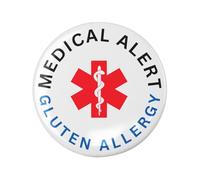 Medical Alert Pin Badges - 1 in Glossy Allergy Awareness Buttons for First Aid Kits, Hidden Disability Lanyard, Medical Bag, Epipen Case, Lunchboxes, Jackets - 25 mm (Gluten Allergy)