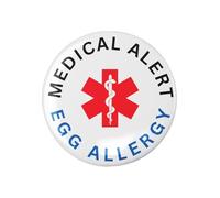 Medical Alert Pin Badges - 1 in Glossy Allergy Awareness Buttons for First Aid Kits, Hidden Disability Lanyard, Medical Bag, Epipen Case, Lunchboxes, Jackets - 25 mm (Egg Allergy)