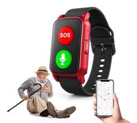 Medical Alert Smartwatch for Seniors with Fall Detection, GPS Tracking, Health Monitor, Waterproof, Red Button SOS, Elderly Safety Watch