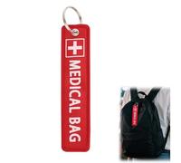 Medical Alert Tags for Bag,Durable Luggage Tags and Keychain Set,Durable Suitcase Tags with The Word Medical Bag for Travel,Personalized Baggage Label Accessories,Red Keychain for Backpack Luggage