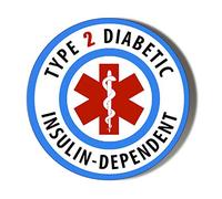 MEDICAL ALERT TYPE 2 DIABETES INSULIN DEPENDENT 77mm fridge magnet