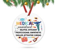 Medical Assistant Christmas Ornament Medical Assistant W ifts Ceramic Ornament Keepsake Nurses W ppreciation Gifts Thank You Gift for Nurses Assistants Colleague Christmas Hanging Ornaments