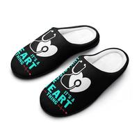 Medical Assistant Heart Women's Slippers Warm Soft House Shoes Winter Indoor And Outdoor 11-12(42-43)