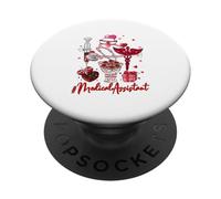 Medical Assistant Tools Hearts Flowers Valentine Joke Single PopSockets Adhesive PopGrip