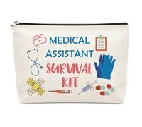 Medical Assistants Survival Makeup Bag Doctor Assistant Gifts Medical Staff Gift Physician Assistant Gift Cosmetic Bag Graduation Christmas Birthday Present for Her MA Appreciation Gifts Travel Pouch