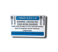 Medical Awareness Information Card (Avoident Restrictive Food Intake Disorder, A.R.F.I.D, Blue)