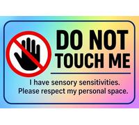 Medical Awareness Information Card (Do Not Touch Me)