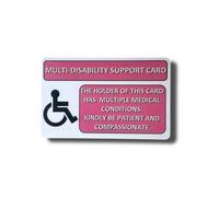 Medical Awareness Information Card (Multi Disability Conditions, Pink)