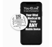 Medical Badge with QR Code, Medical Alert ID, Identity Alert, Pin Type, QR Coded, in Case of Emergency. Any Condition, Autism, Dementia, Diabetes, Epilepsy, Asthma, ADHD, SEN, Special Needs (White)