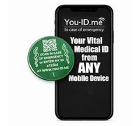 Medical Badge with QR Code, Medical Alert ID, Identity Alert, Pin Type, QR Coded, in Case of Emergency. Any Condition, Autism, Dementia, Diabetes, Epilepsy, Asthma, ADHD, SEN, Special Needs (Green)