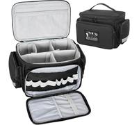 Medical Bag for Nurses & Doctors - Empty First Aid Bag with Removable Dividers, Portable Medical Supplies Organiser for Home Health Care, Travel, Community Nurse Home Visit or Emergency Use, Black