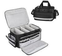 Medical Bag, Medical Equipment Case Empty, Large Home Health Nurse Bag with Shoulder Strap, Medication First Aid Organiser for Therapist, Doctors, Nursing Students (Black)