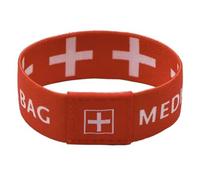 Medical Bag Medicine Medic Emergency Medical Technician Services EMT Ambulance Drugs Triage Hospital Save Life Pills Bandage 7.1" Reversible Stretch Wristband Wrist Band Bracelet Elastic Strap