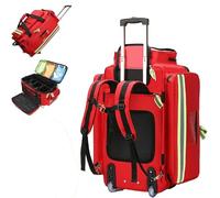 Medical Bag on Wheels with Detachable Trolley,Medical Equipment Bag - Rolling Nurse Tote with Removable Dividers, Adjustable Shoulder Strap for Nurse, Doctor