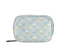 Medical Bag Vitamins Travel case for Purse Watercolor White Duck Daisy