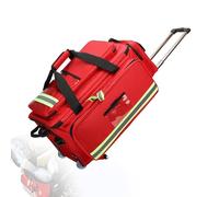 Medical Bag with Wheels, Portable First Aid Kit, Large Capacity Trolley Bag with Compartments, Multi-Pocket Design for Outdoor Hiking, Camping, Traveling