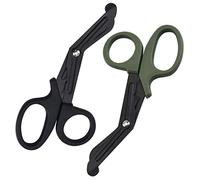 Medical Bandage Scissors, Utility Scissors, EMT and Trauma Shears, 2PCS First Aid Scissor, Stealth Black Coated for Nurses, Stainless Steel Bandage Scissor, Fire Rescue Cut 15 cm