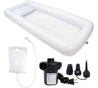 Medical Bedside Shower Ilatable Bathtub Kit With Air Pump Portable Ilatable Pvc Body Washig Basi System Bath I Bed Assistive Aid For Disabled Elderly, F