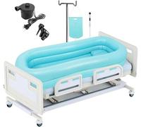 Medical Bedside Shower Inflatable Bathtub Kit, Adult Bath Basin Shower System Bed Assist Aid,Full Body Wash Kit for Disabled People, Elderly Pregnant Women, Etc
