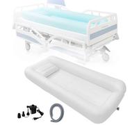 Medical Bedside Shower Inflatable Bathtub Kit with Air Pump Portable Inflatable PVC Body Washing Basin System Bath in Bed Assistive Aid for Disabled Elderly,Bedridden Patient,Disabled People A