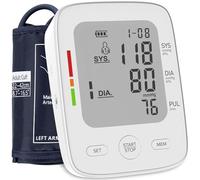 Medical Blood Pressure Machine for Home Use, Upper Arm 22-42cm Large Cuff Blood Pressure Monitors, LCD Digital Display | 2 * 99 Sets Memory | Heart Rate Monitor (Gray)